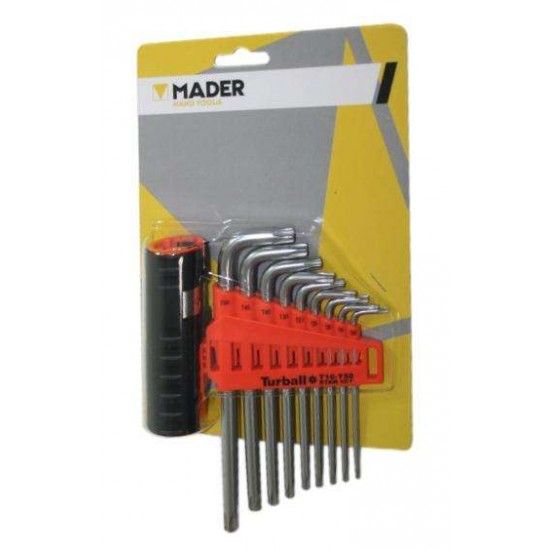 Chave Torx com Furo, com Adaptador, 9Un refª 57529 MADER Chave Torx com Furo, com Adaptador, 9Un refª 57529 MADER