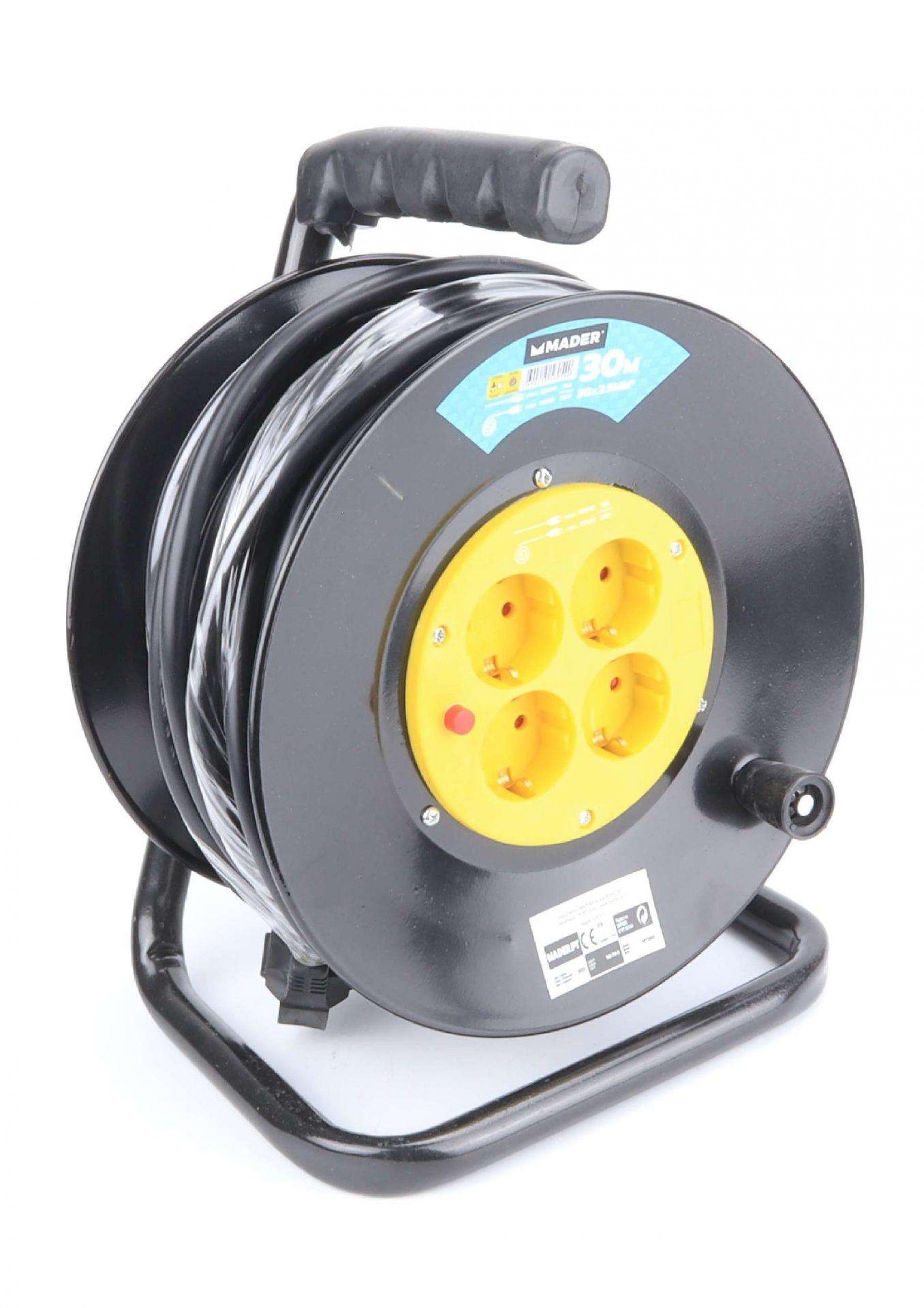 Extensão eléctrica c/enrolador 3x2.5mm 30m refª 56054 Mader