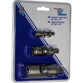 Conjunto Cardan, 3Un, 1/4, 3/8 e 1/2 refª 51106 MADER Conjunto Cardan, 3Un, 1/4, 3/8 e 1/2 refª 51106 MADER
