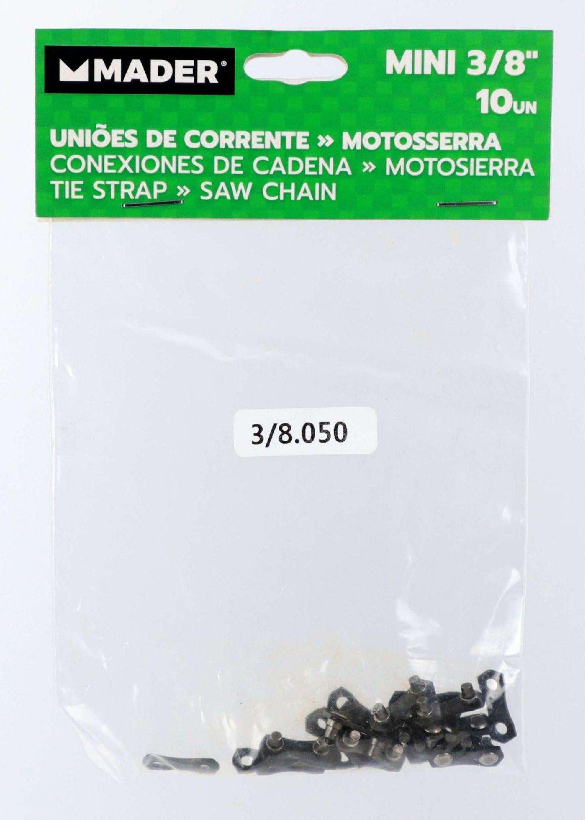 Uniões de Corrente para Motosserra, 3/8 Mini, 10Un refª 49233 MADER