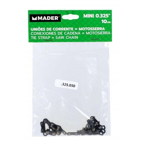 Uniões de Corrente para Motosserra, 0.325 Mini, 10Un refª 49234 MADER Uniões de Corrente para Motosserra, 0.325 Mini, 10Un refª 49234 MADER