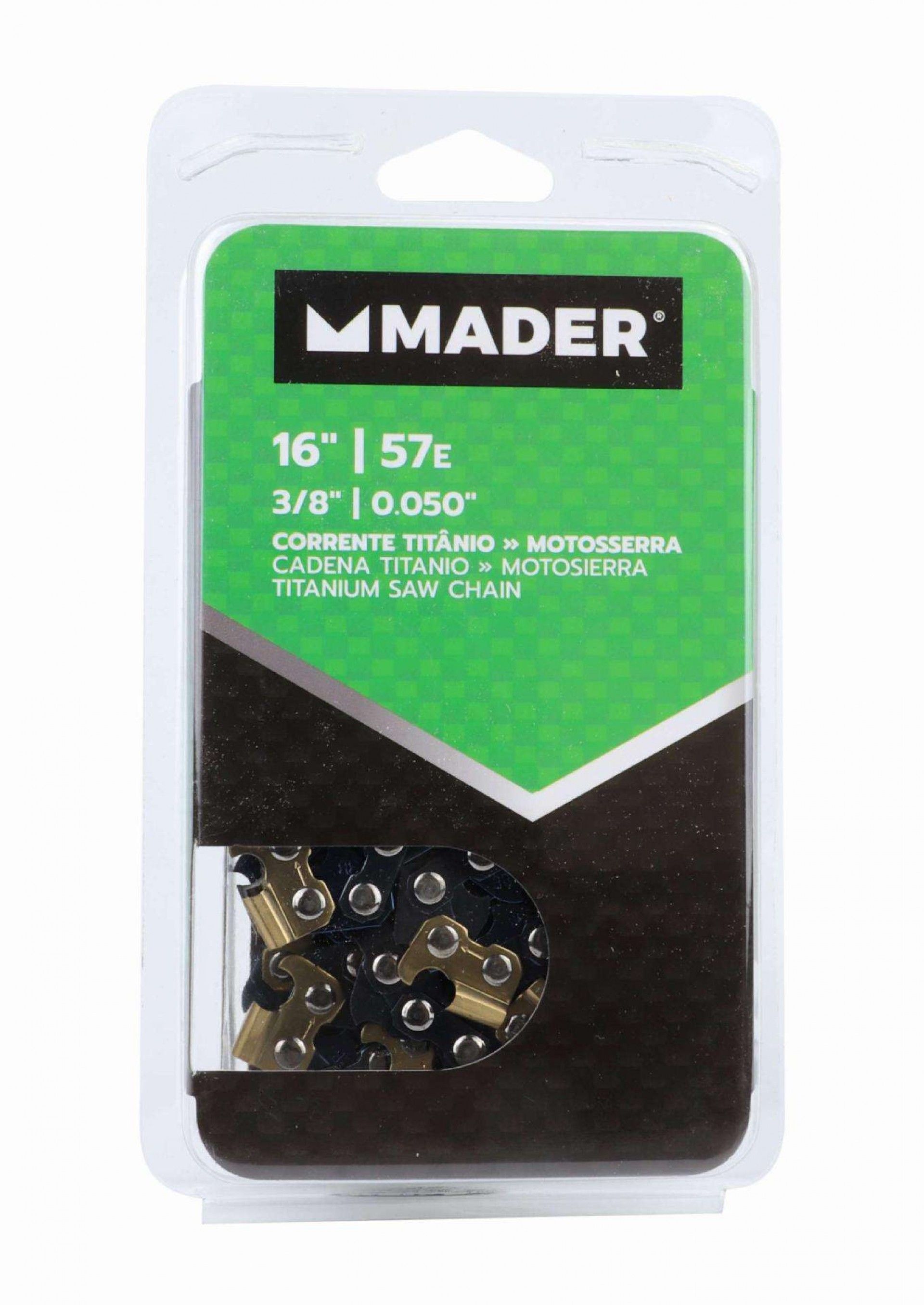 Corrente para Motosserra, Titânio, 3/8mini - 57E, 16 refª 49192 MADER