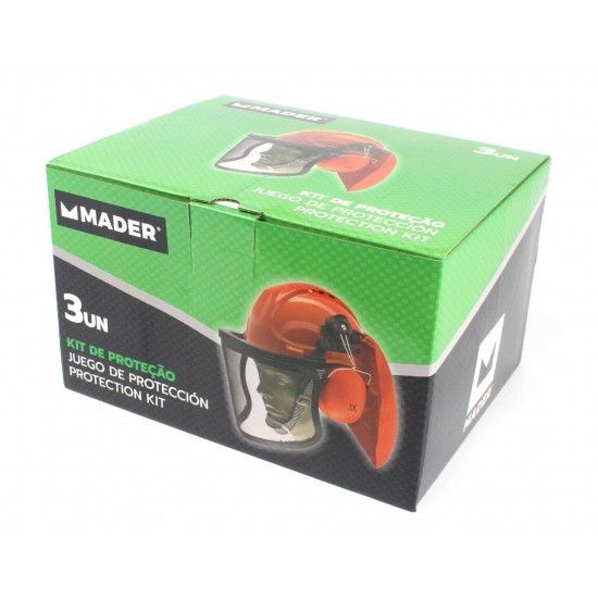 Capacete + Viseira + Auscultadores, 3Un refª 49059 MADER Capacete + Viseira + Auscultadores, 3Un refª 49059 MADER