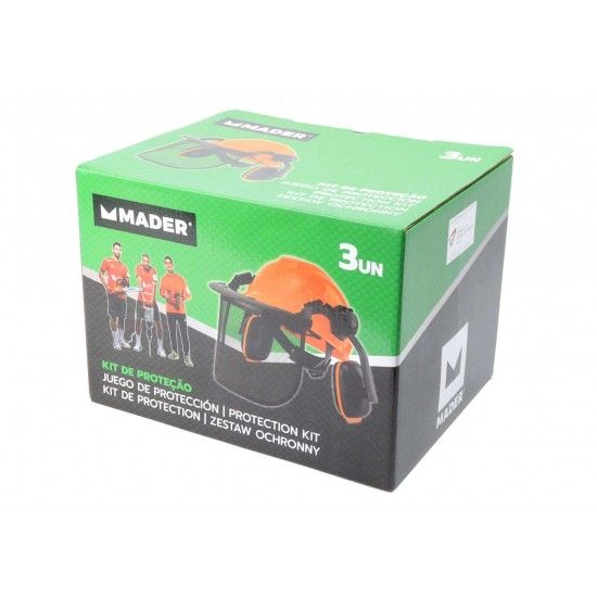 Kit Proteo, Capacete + Viseira + Auscultadores, 3Un ref 49040 MADER