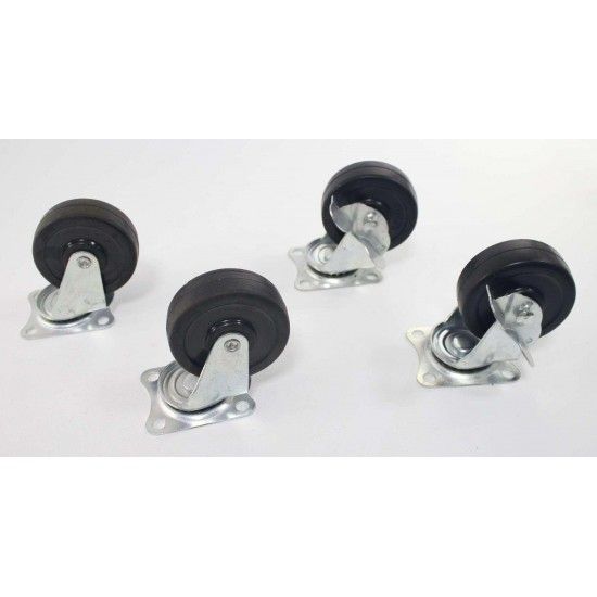 Rodizios Borracha Giratórios 4PÇ 75mm, 50Kg refª 48779 SAURIUM Rodizios Borracha Giratórios 4PÇ 75mm, 50Kg refª 48779 SAURIUM