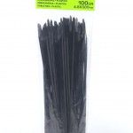 Abra�adeira Preta Pl�stica, 4.8x300mm, 100Un  ref� 48760 SAURIUM