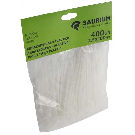 Abraadeira Plstico, Branca, 2,5 x 100mm  ref 48750 SAURIUM