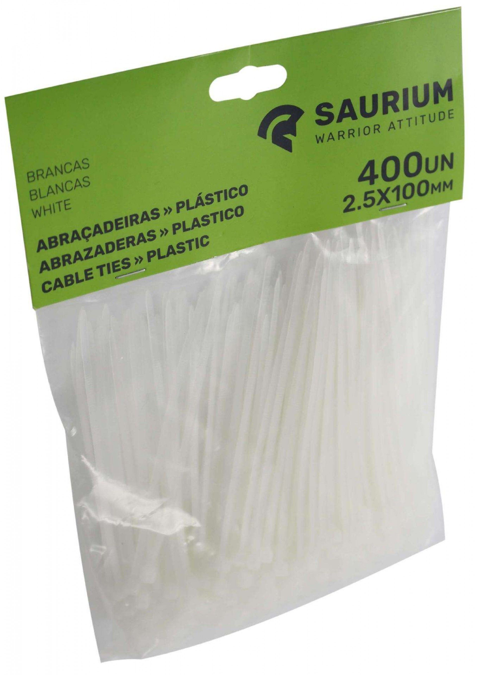 Abraçadeira Plástico, Branca, 2,5 x 100mm refª 48750 SAURIUM