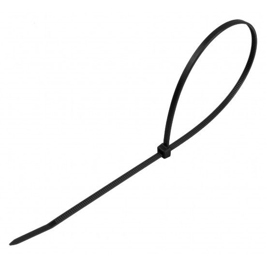 Abraadeira Preta Plstica, 9x600mm, 100Un  ref 48742 SAURIUM