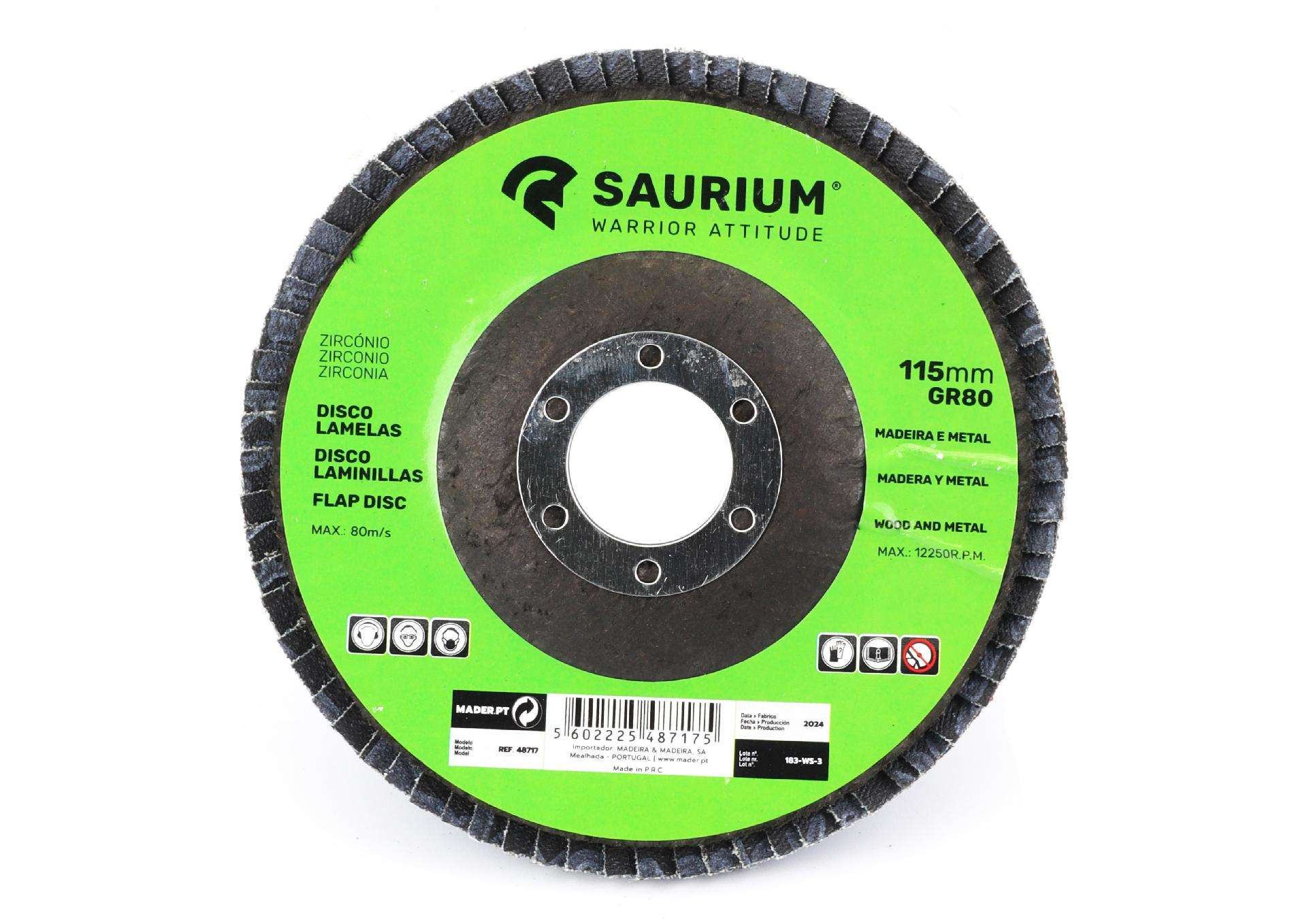 Disco Lamelas, Zircónio, 115mm, GR80 refª 48717 SAURIUM