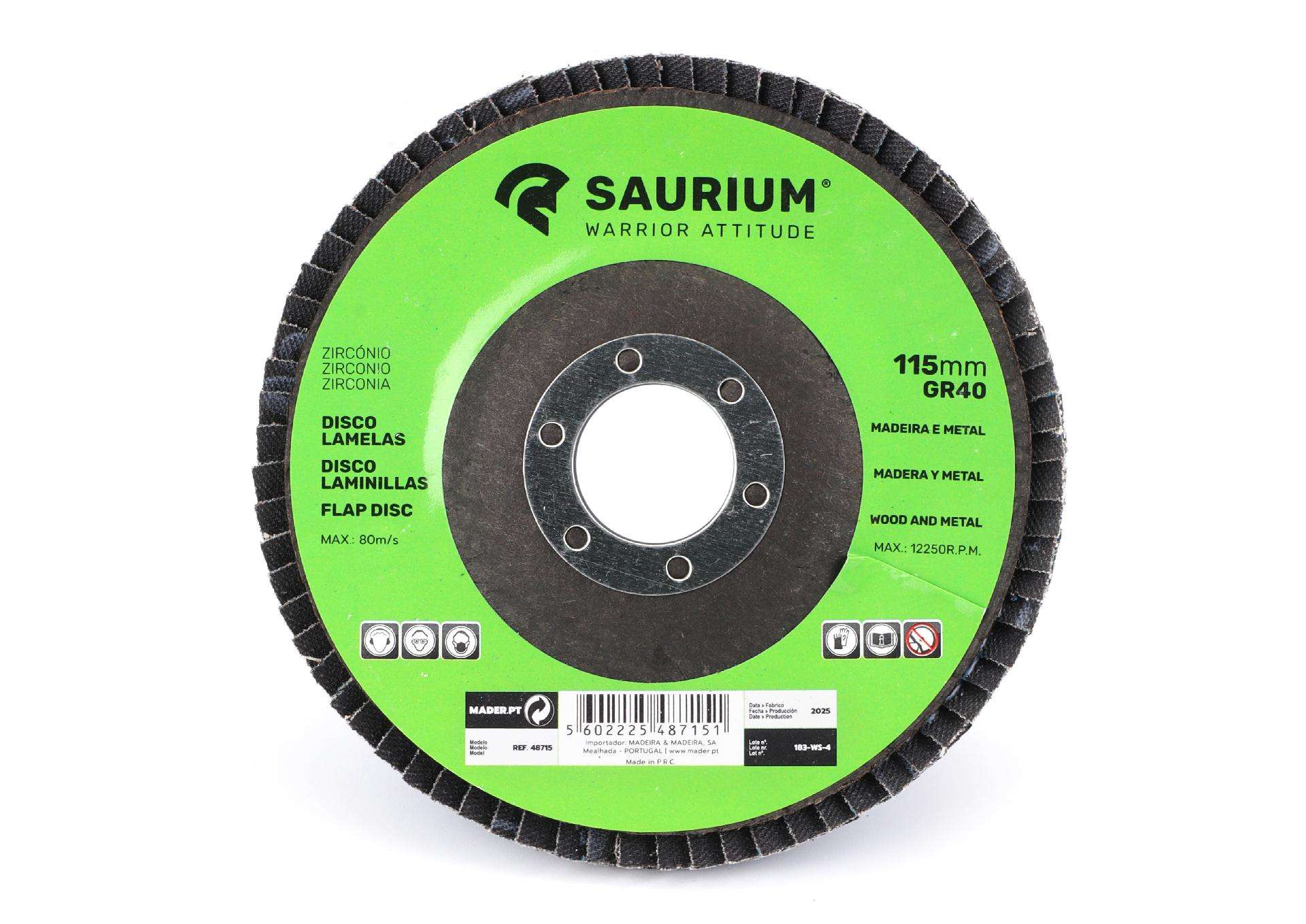 Disco Lamelas, Zircónio, 115mm, GR40 refª 48715 SAURIUM