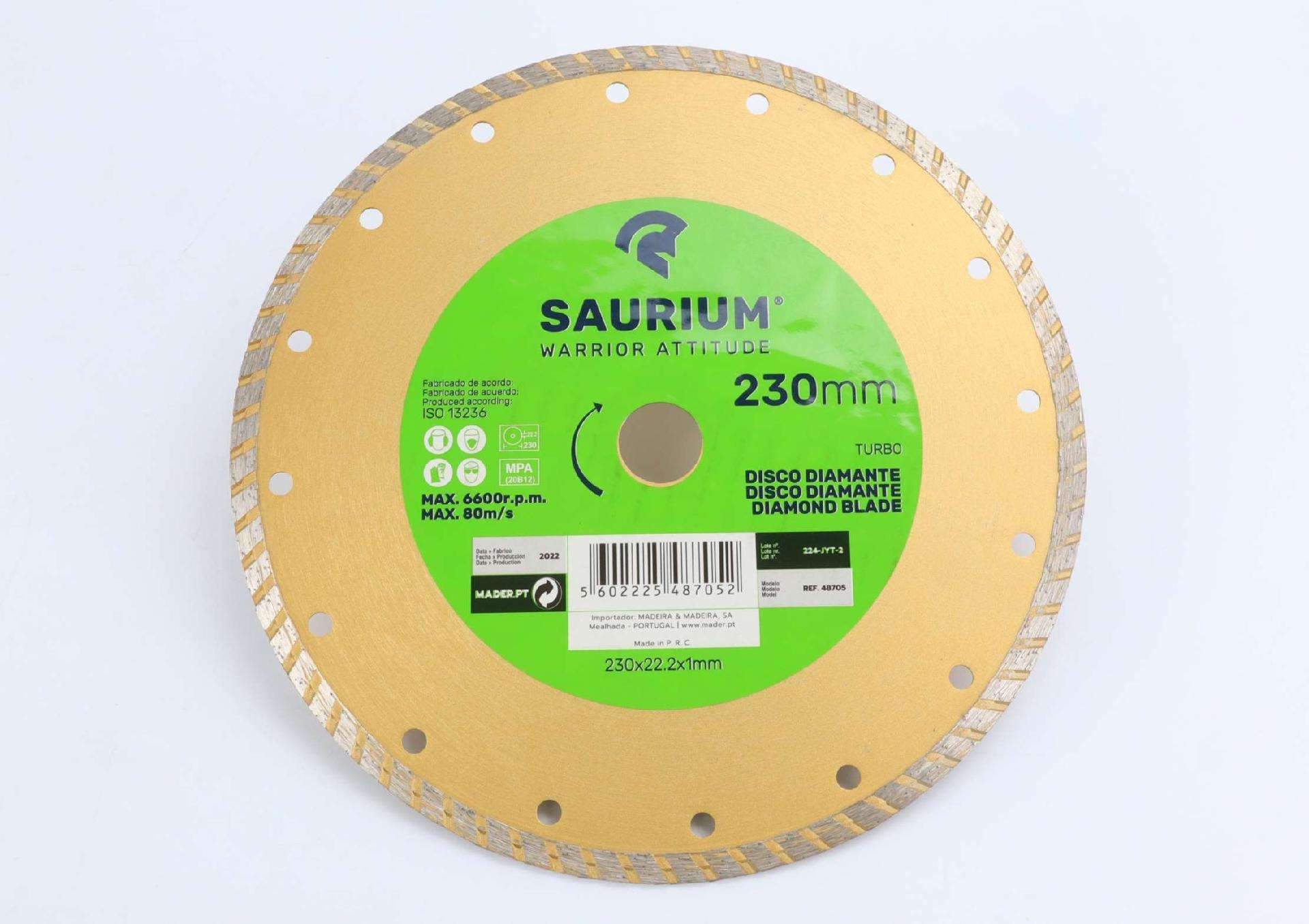Disco Diamante Segmentado, Turbo, 230mm refª 48705 SAURIUM