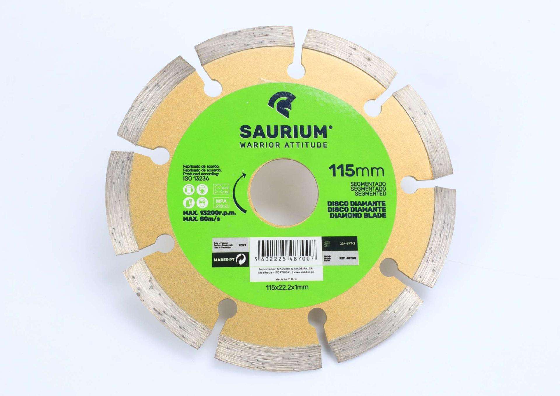 Disco Diamante, Segmentado, 115mm refª 48700 SAURIUM
