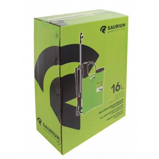 Pulverizador de Pressão, 16L, Lança Inox  refª 48521 SAURIUM Pulverizador de Pressão, 16L, Lança Inox  refª 48521 SAURIUM