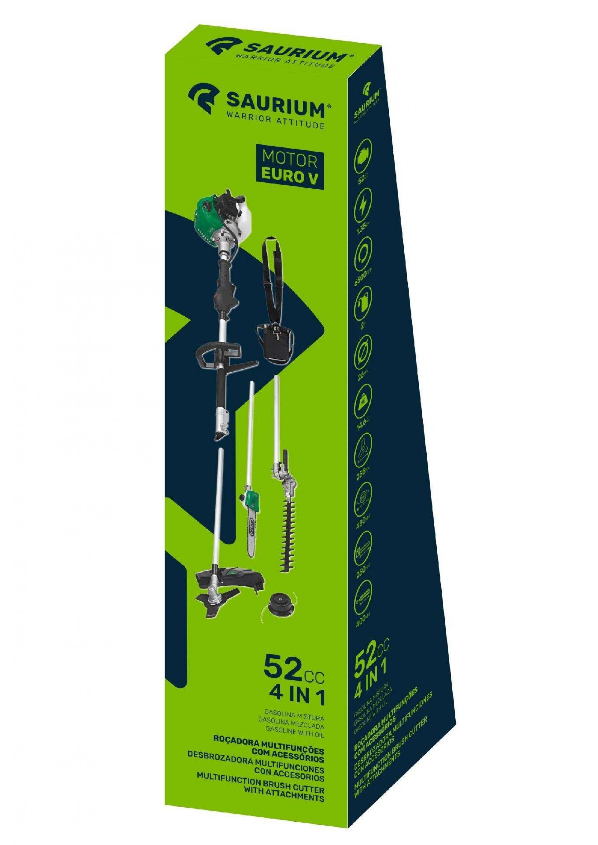 Roçadora Multifunções com Acessórios, 4 em 1 refª 48429 SAURIUM