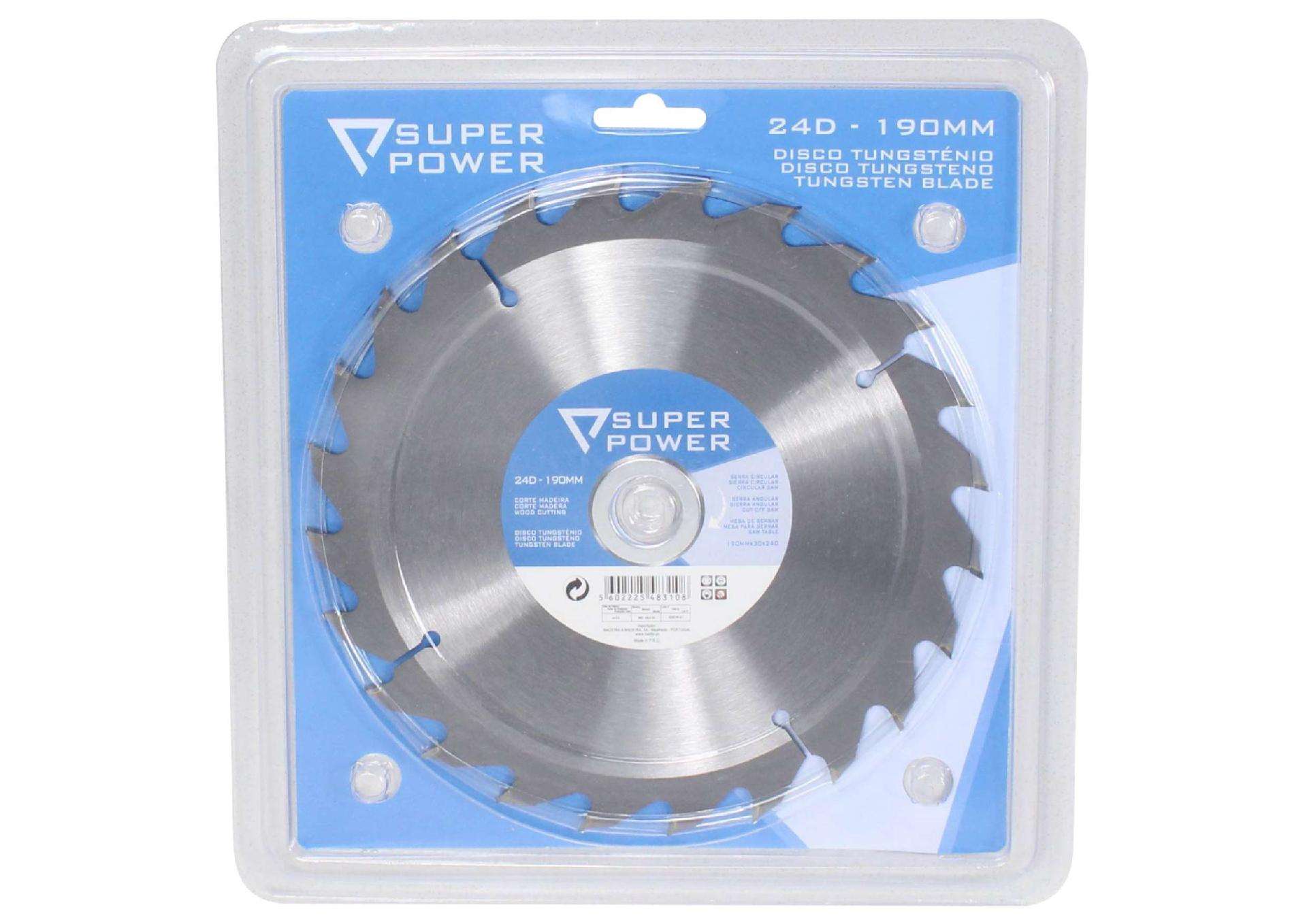 Disco Tungsténio, 190mm, Corte Madeira refª 48310 SUPER POWER