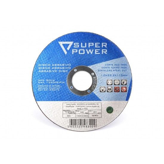 Disco Abrasivo corte inox , 115mm  ref 48300 SUPER POWER