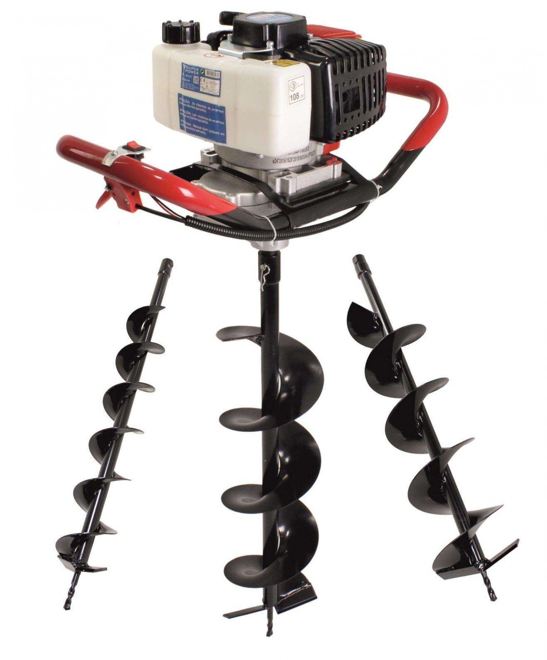 Abre Buracos com 3 Brocas, 51.2CC, 2.3Kw  refª 48246 SUPER POWER