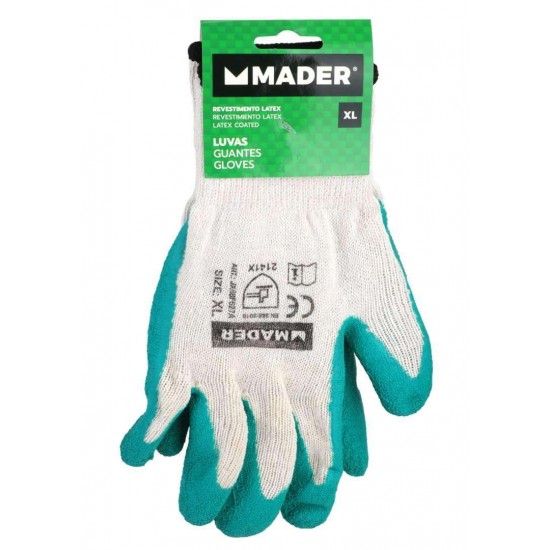 Luvas Proteção, Poliéster + Latex, XL refª 48228 MADER Luvas Proteção, Poliéster + Latex, XL refª 48228 MADER