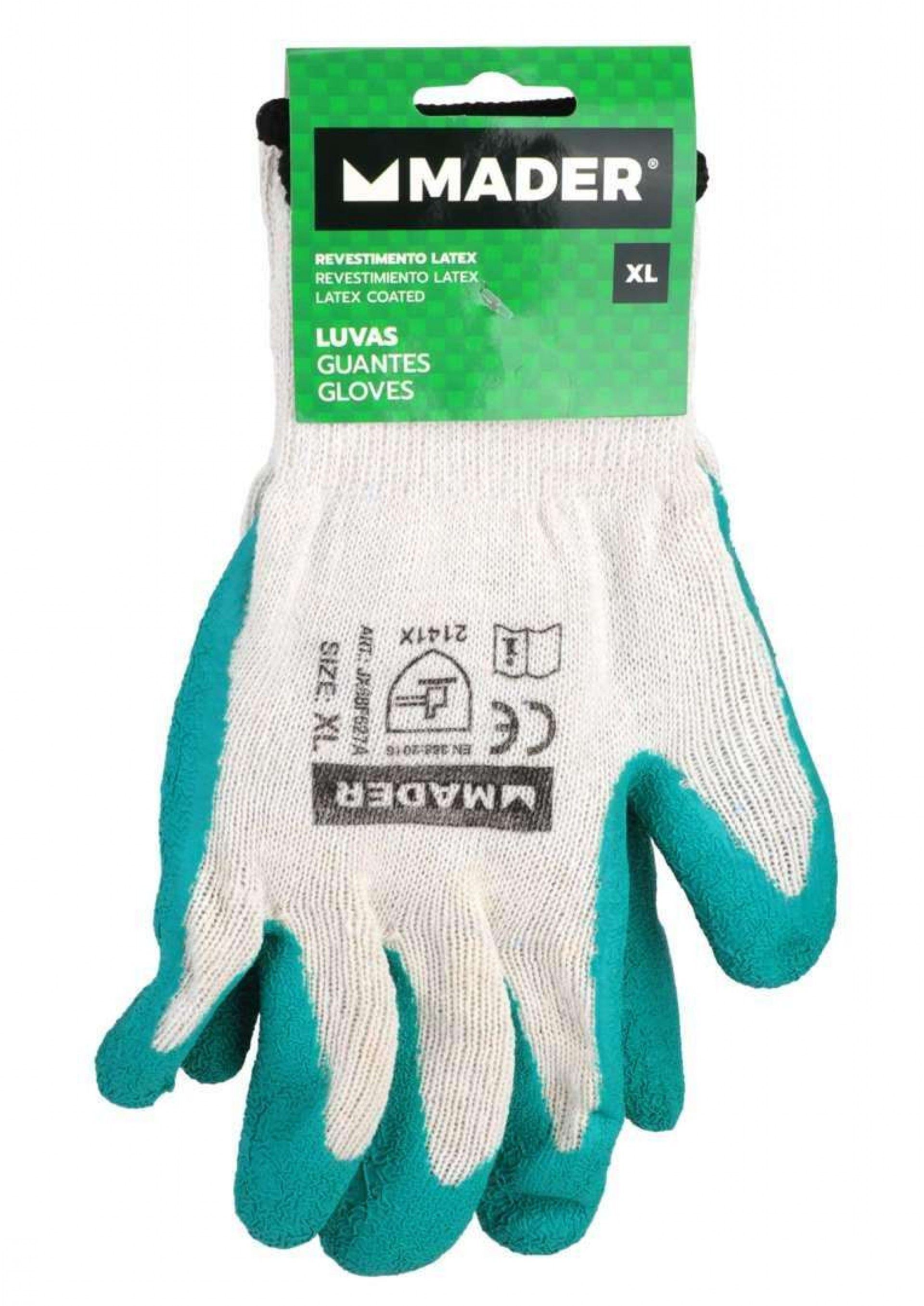 Luvas Proteção, Poliéster + Latex, XL refª 48228 MADER