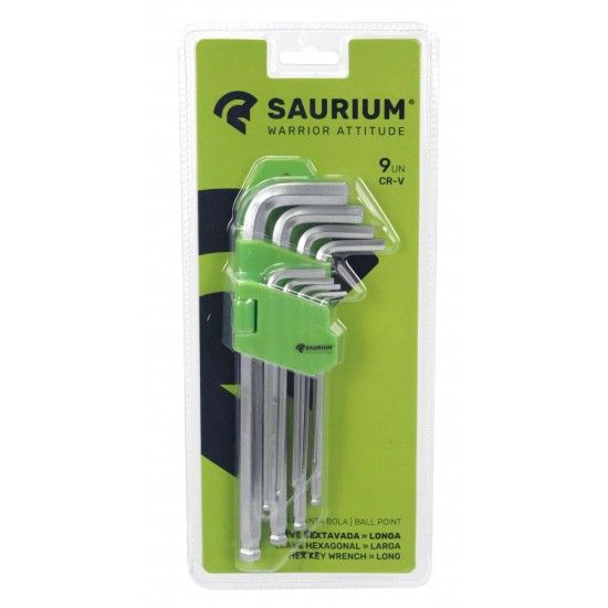 Chave Sextavada, Longa com Bola, 9Un refª 47631 SAURIUM Chave Sextavada, Longa com Bola, 9Un refª 47631 SAURIUM