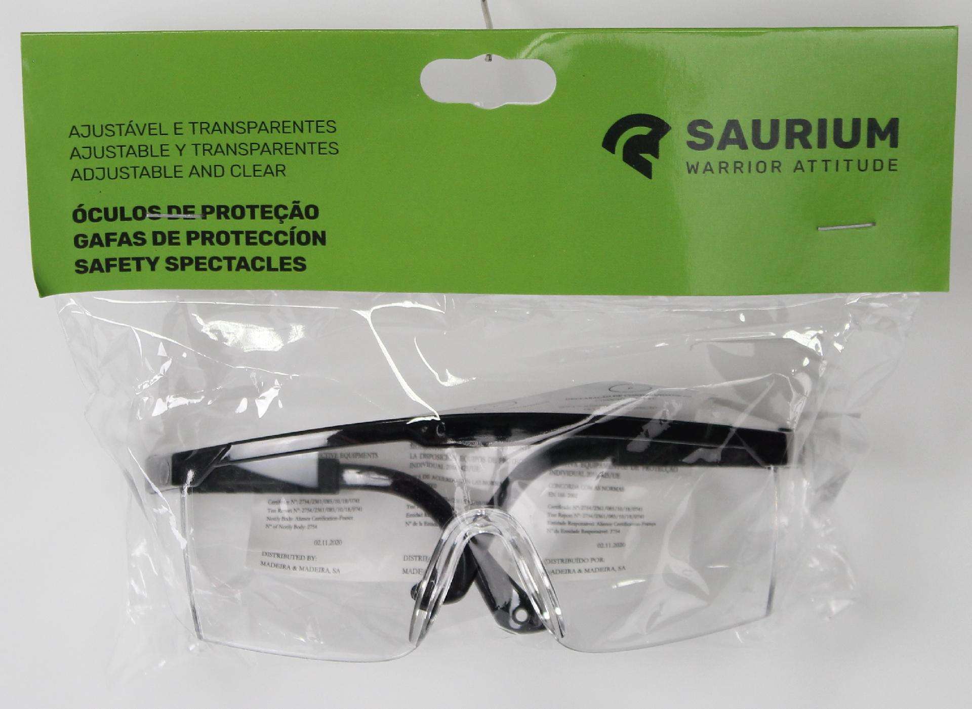 Óculos de Proteção, Transparentes, Ajustáveis refª 47500 SAURIUM
