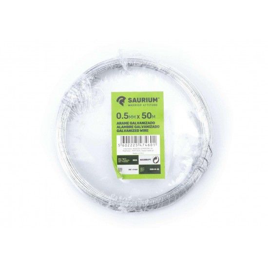 Arame, Galvanizado, 0.5mmx50m refª 47460 SAURIUM Arame, Galvanizado, 0.5mmx50m refª 47460 SAURIUM