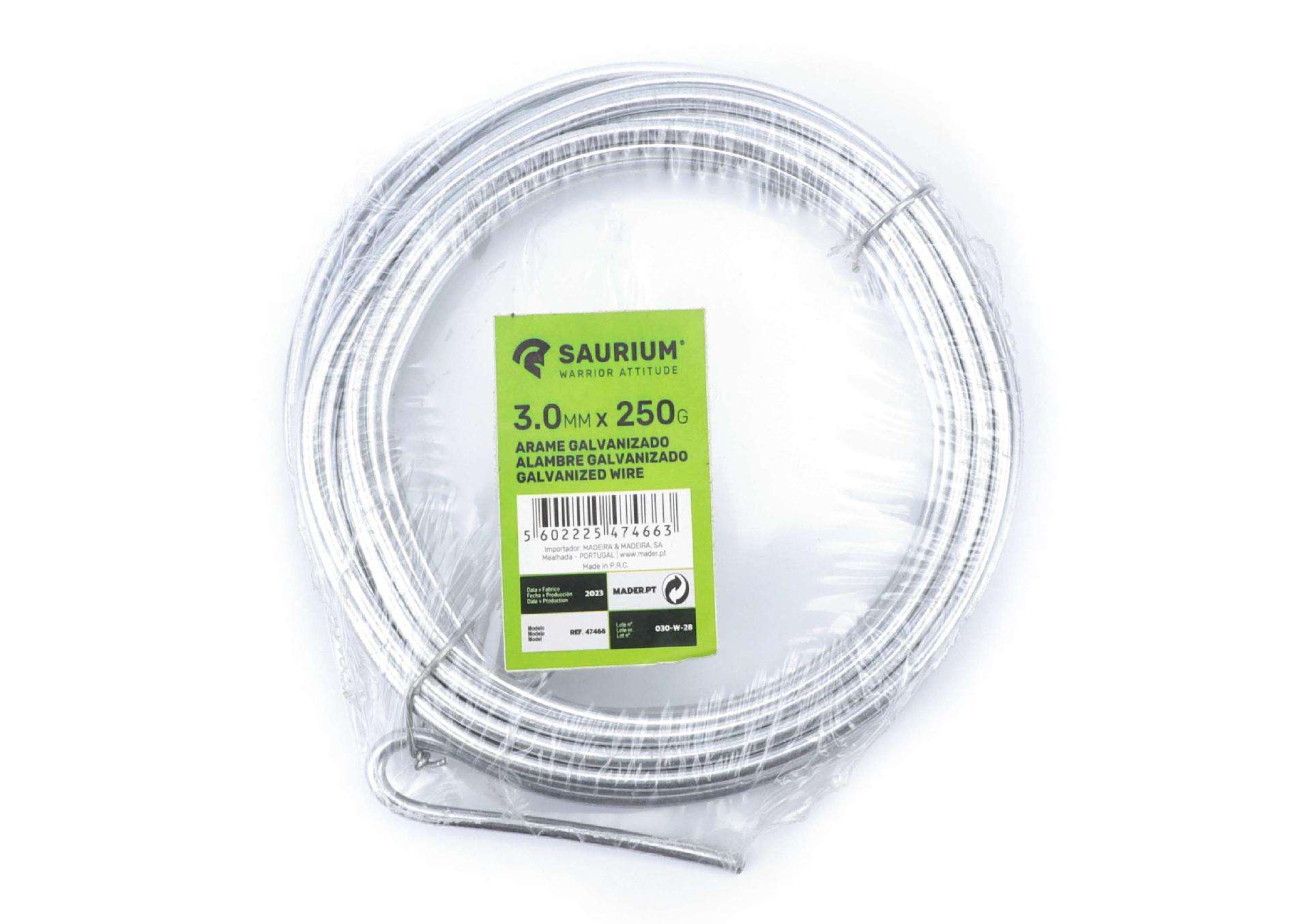 Arame, Galvanizado, 3mmx250g refª 47466 SAURIUM