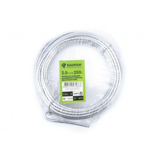 Arame, Galvanizado, 3mmx250g refª 47466 SAURIUM Arame, Galvanizado, 3mmx250g refª 47466 SAURIUM
