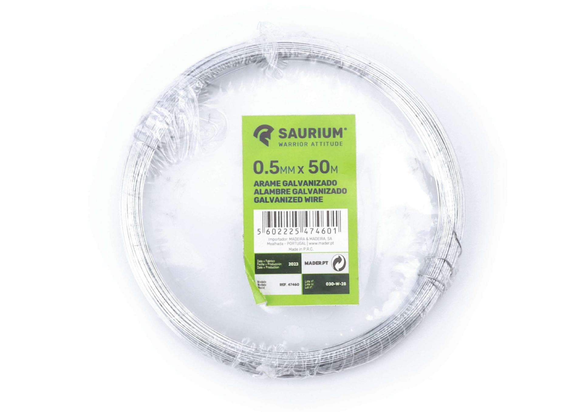 Arame, Galvanizado, 0.5mmx50m refª 47460 SAURIUM