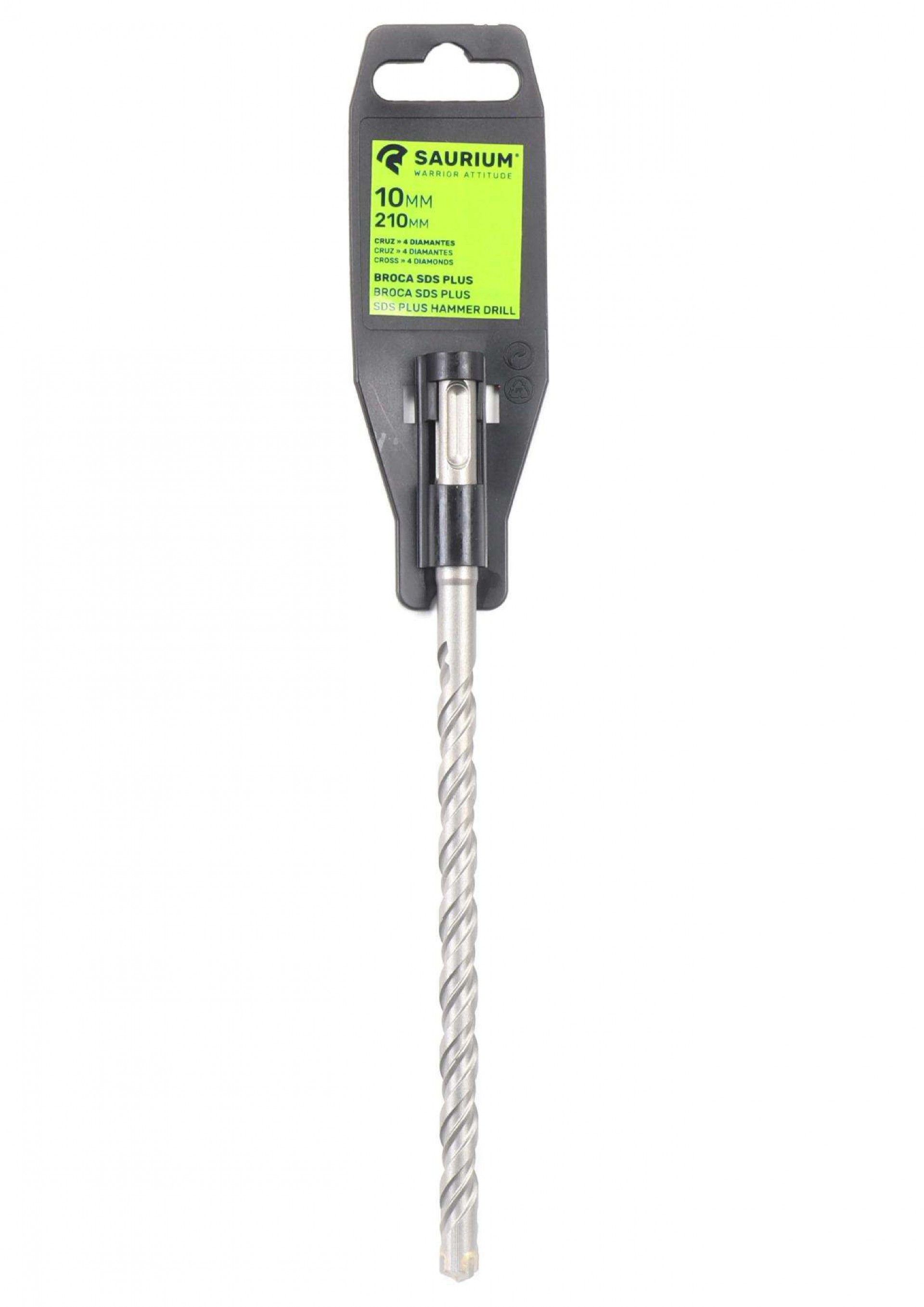 Broca para Betão, SDS Plus, Cruz, 10x210mm refª 46635 SAURIUM