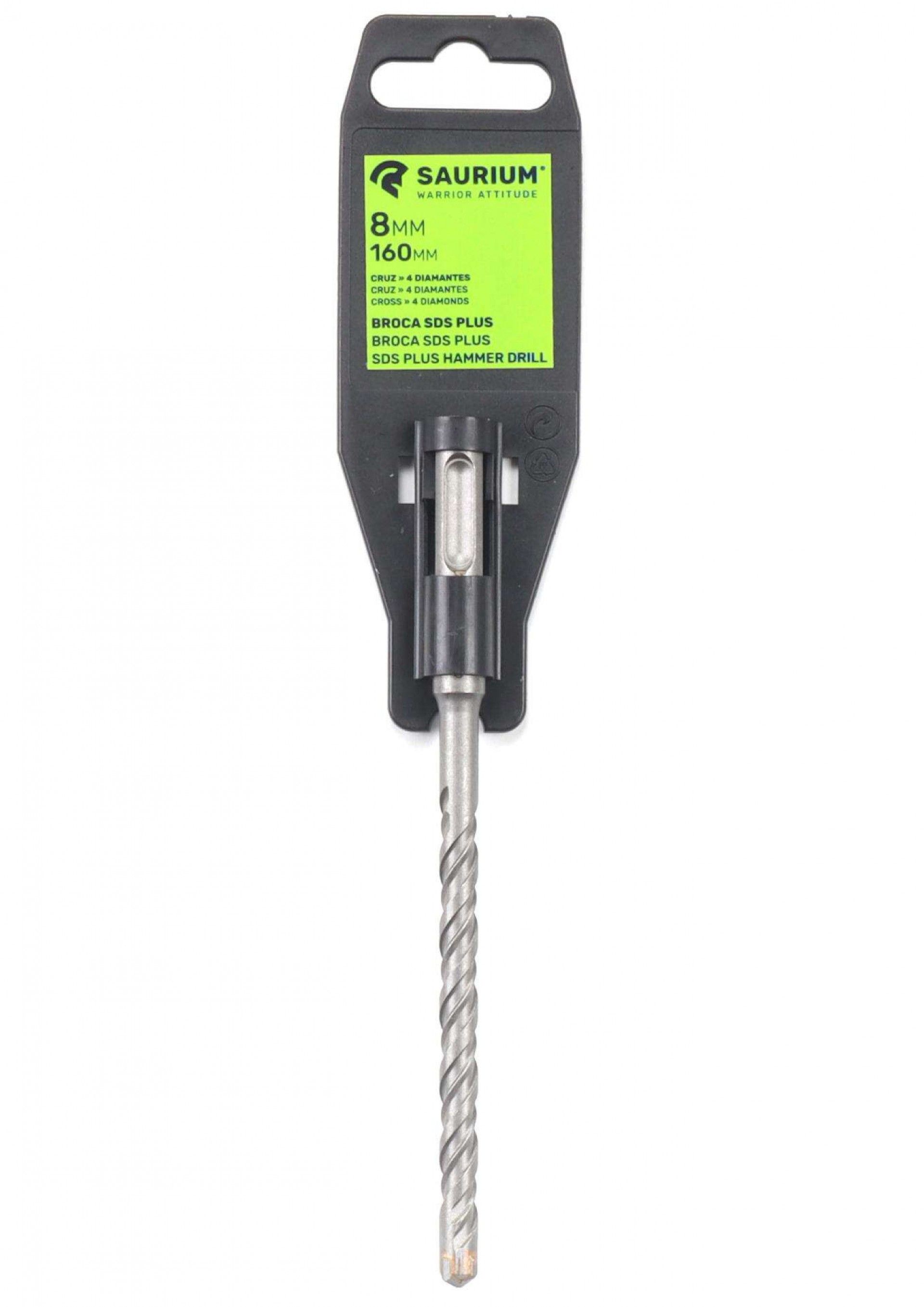 Broca para Betão, SDS Plus, Cruz, 8x160mm refª 46632 SAURIUM