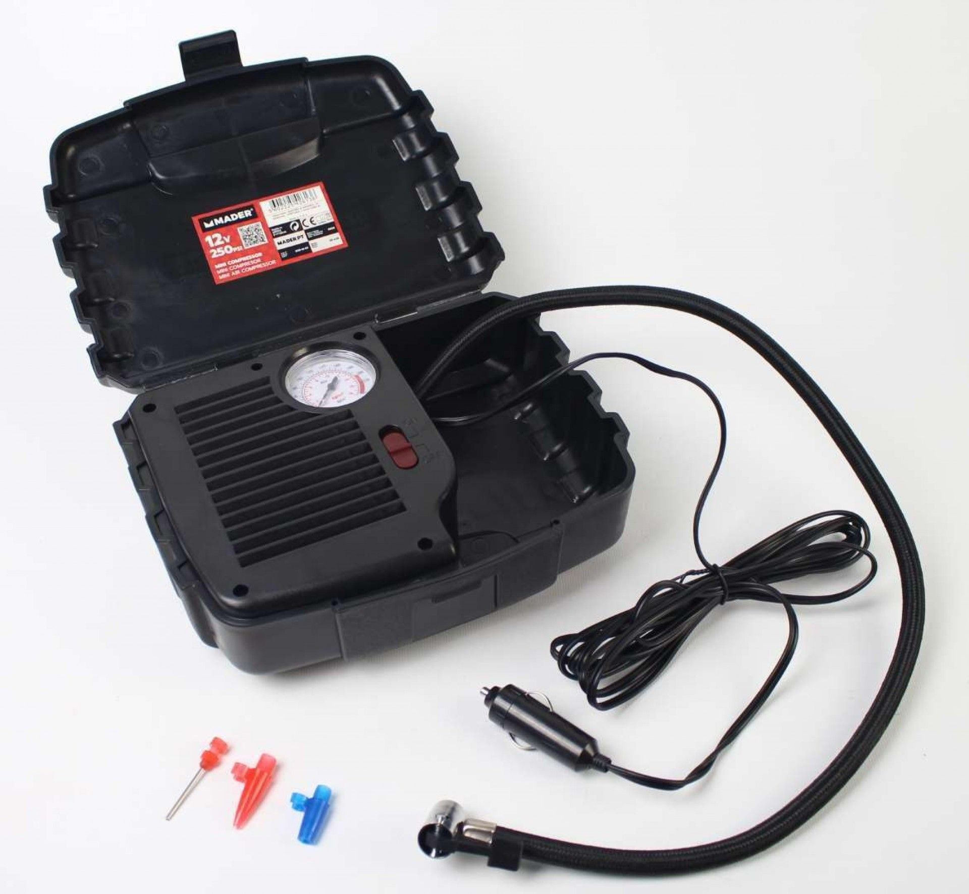 Mini Compressor de Ar, 250PSI, 12V refª 42613 MADER