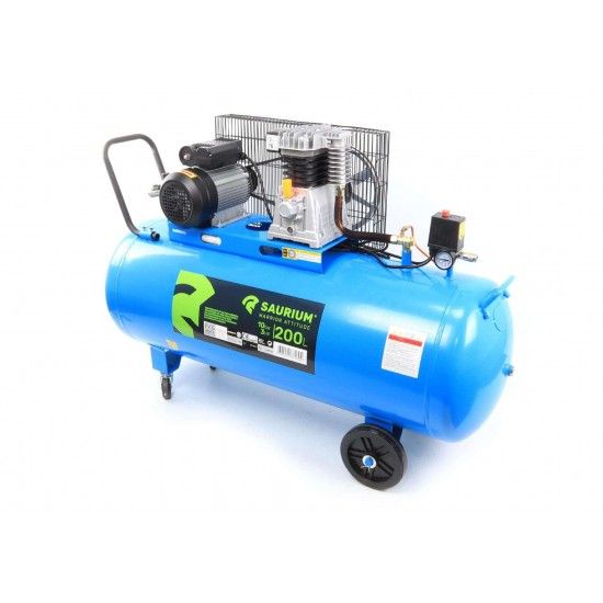 Compressor de Ar, Correia, 200L, 3hp, 10Bar  refª 37189 SAURIUM Compressor de Ar, Correia, 200L, 3hp, 10Bar  refª 37189 SAURIUM