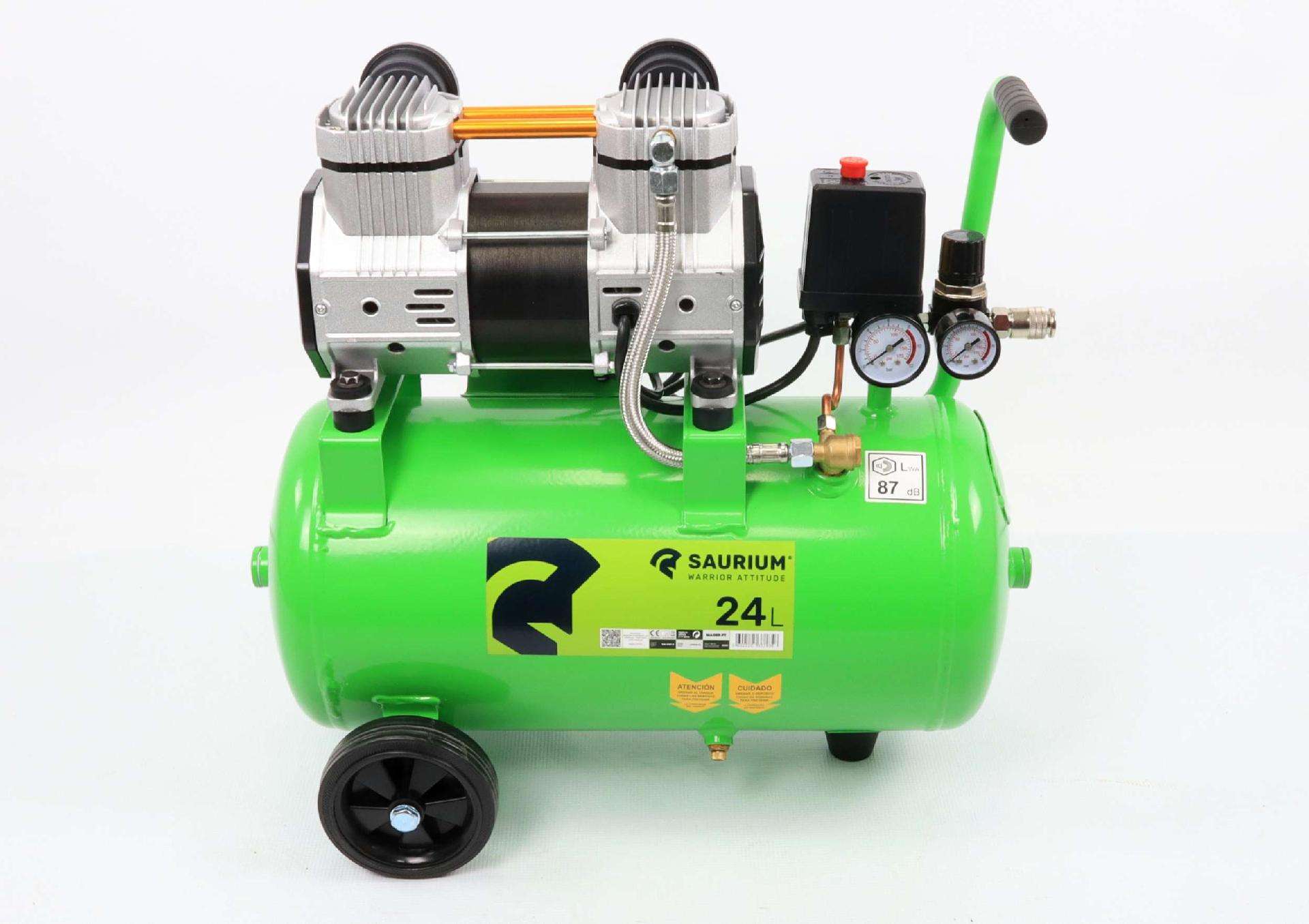 Compressor de Ar, 24L, 2HP, Cabeça Dupla refª 37185 SAURIUM
