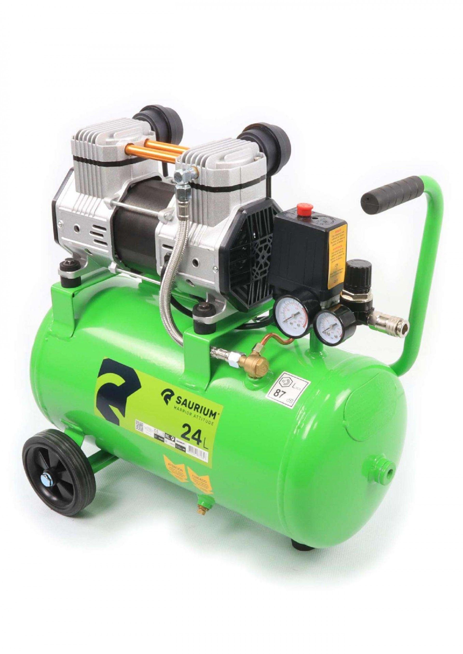 Compressor de Ar, 24L, 2HP, Cabeça Dupla refª 37185 SAURIUM