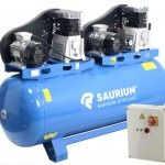 Compressor de Ar Trifásico, 270L, 4HP+4HP refª 37184 SAURIUM Compressor de Ar Trifásico, 270L, 4HP+4HP refª 37184 SAURIUM