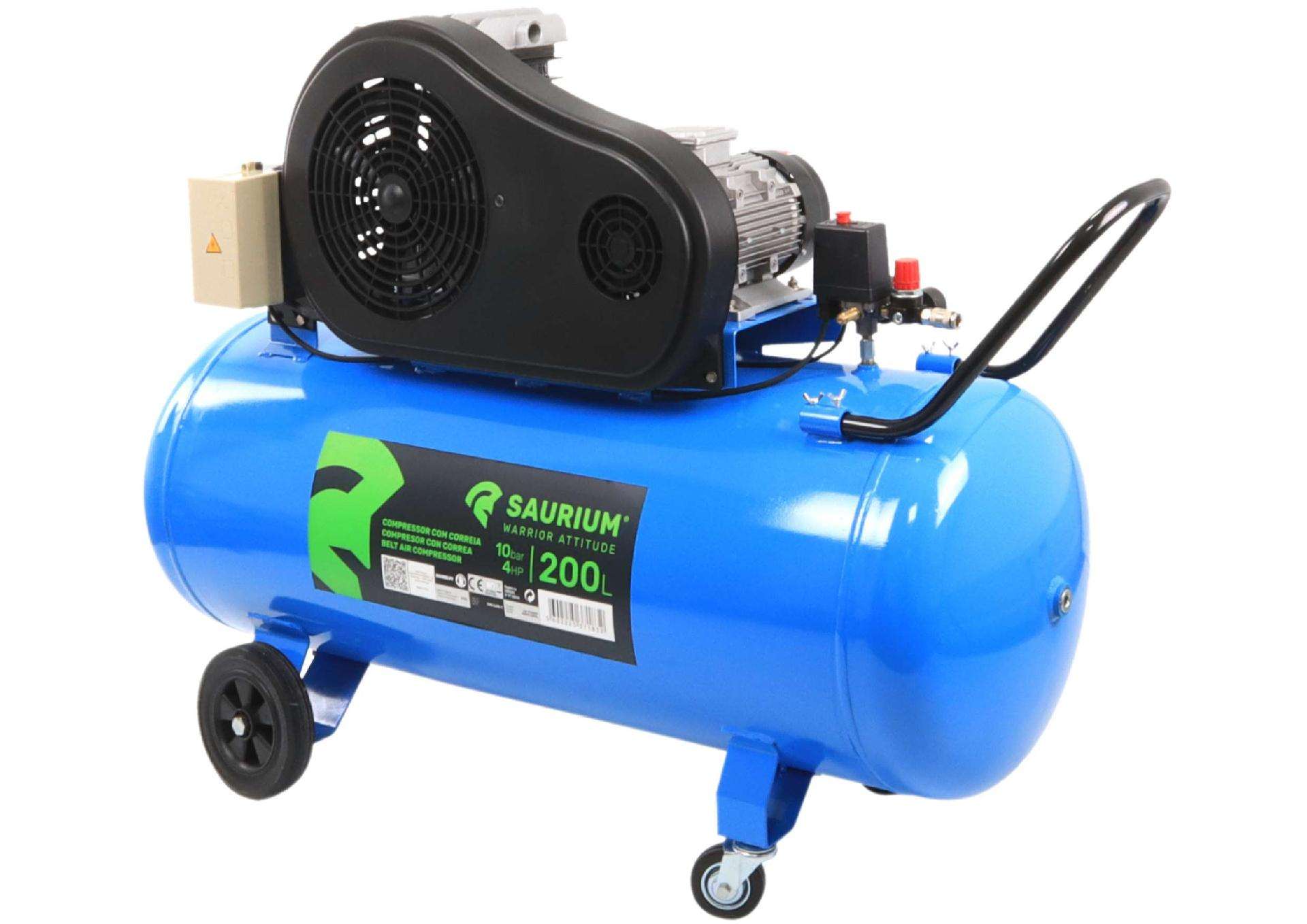 Compressor de Ar Trifásico, 200L, 4HP refª 37183 SAURIUM