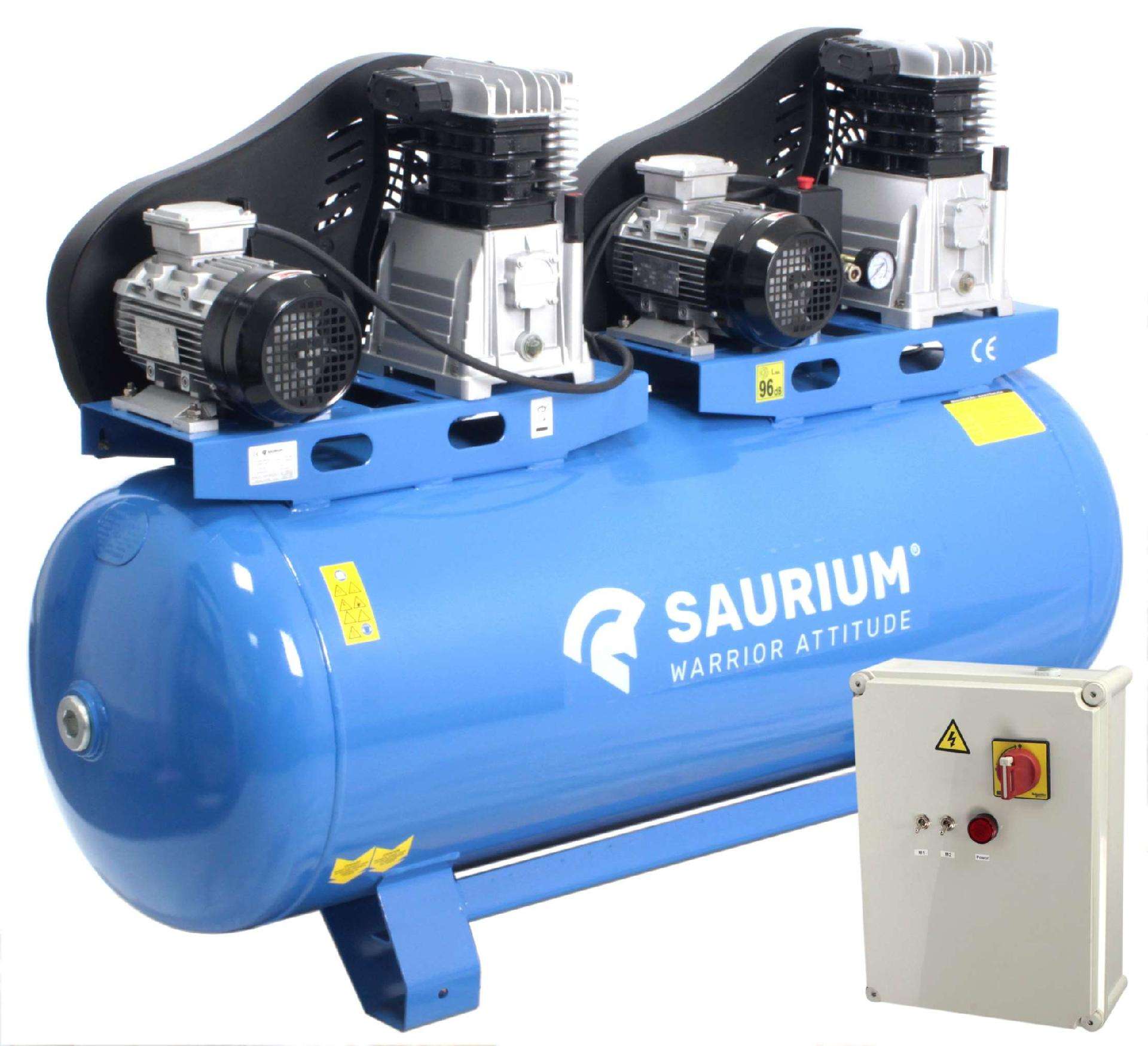 Compressor de Ar Trifásico, 270L, 4HP+4HP refª 37184 SAURIUM