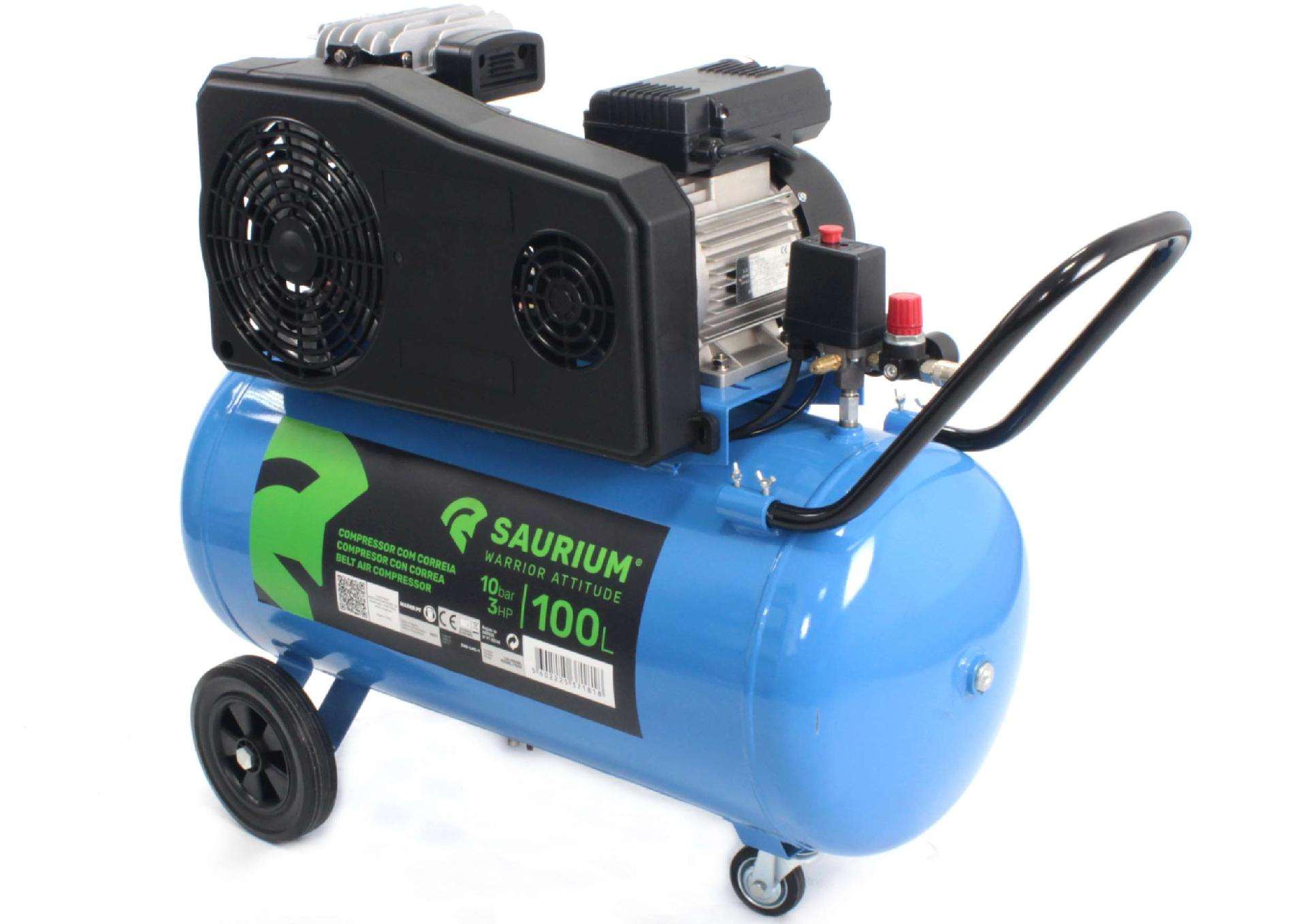 Compressor de Ar Monofásico, 100L, 3HP refª 37181 SAURIUM