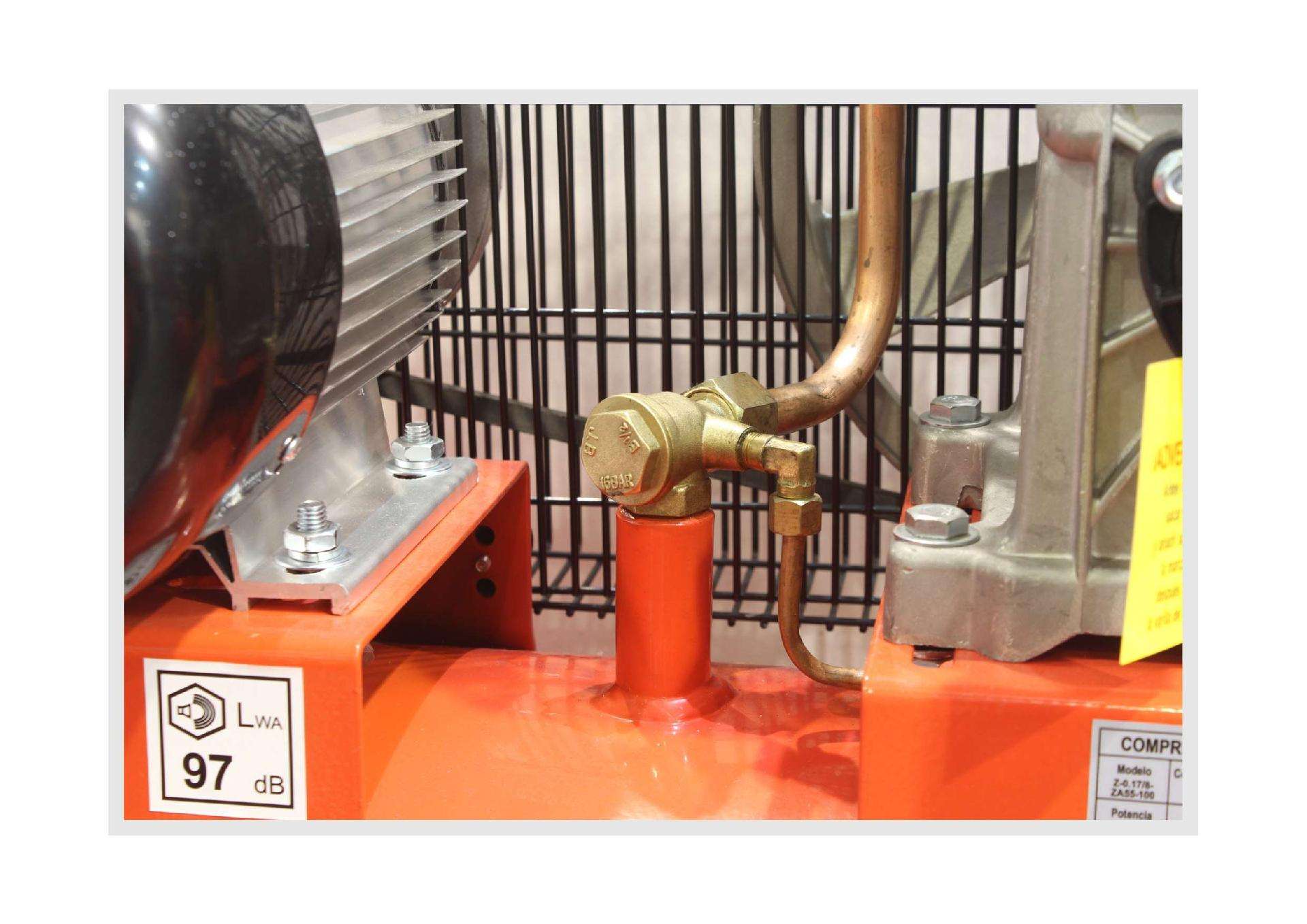 Compressor De Ar Com Correia 100lt 2,75hp C/C Mono refª 37159 MADER