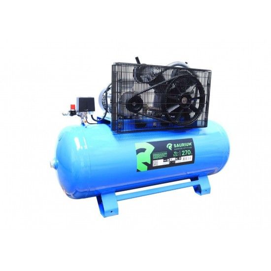 Compressor de Ar, Correia, 270L, 5.5hp, 10Bar, Trifásico refª 37167 SAURIUM Compressor de Ar, Correia, 270L, 5.5hp, 10Bar, Trifásico refª 37167 SAURIUM