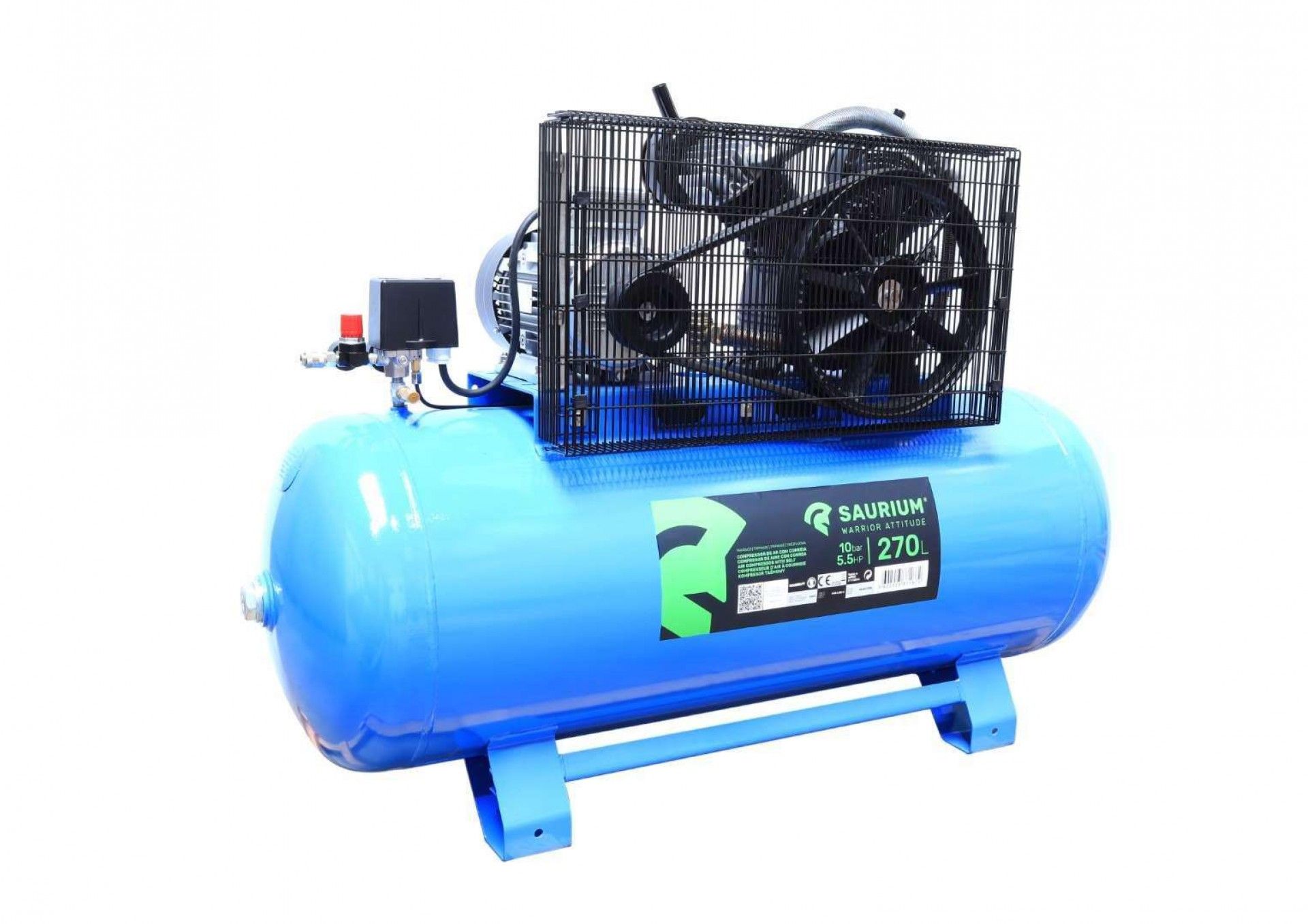 Compressor de Ar, Correia, 270L, 5.5hp, 10Bar, Trifásico refª 37167 SAURIUM