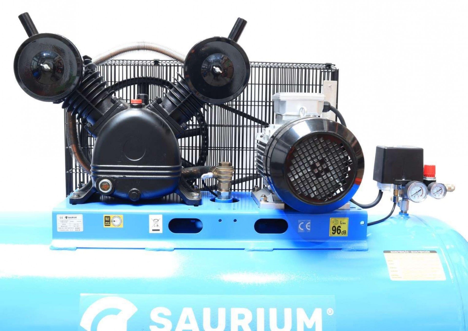 Compressor de Ar, Correia, 270L, 5.5hp, 10Bar, Trifásico refª 37167 SAURIUM