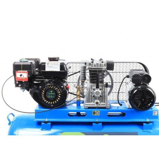 Compressor de Ar, Gasolina + Elétrico, 200L, 5.5HP  refª 37151 SAURIUM Compressor de Ar, Gasolina + Elétrico, 200L, 5.5HP  refª 37151 SAURIUM