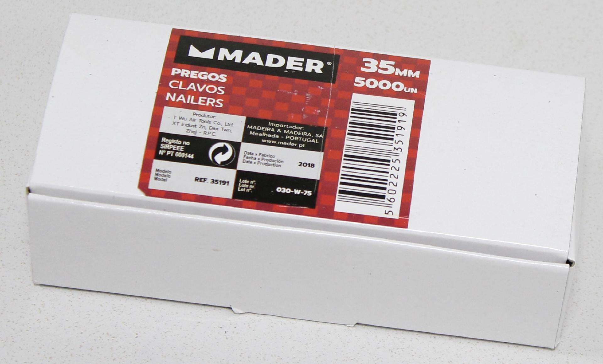 Pregos para Máquina de Pregar, 35mm, 5000Un refª 35191 MADER