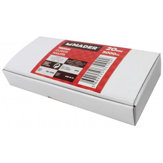 Pregos para Mquina de Pregar, 20mm, 5000Un ref 35190 MADER