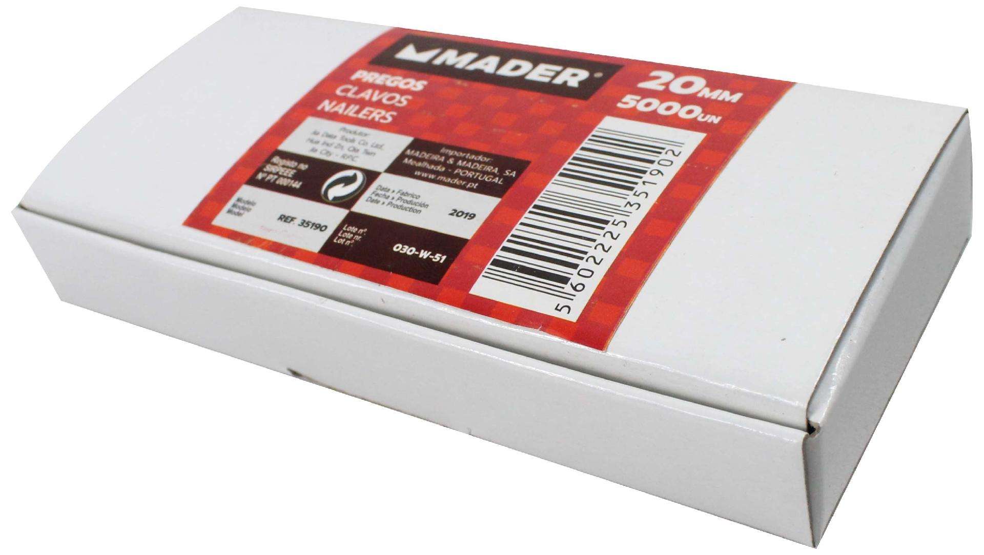 Pregos para Máquina de Pregar, 20mm, 5000Un refª 35190 MADER