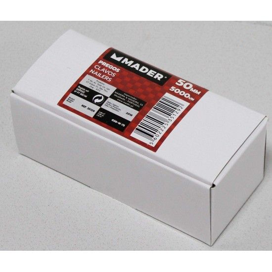 Pregos para Máquina de Pregar, 50mm, 5000Un refª 35129 MADER Pregos para Máquina de Pregar, 50mm, 5000Un refª 35129 MADER