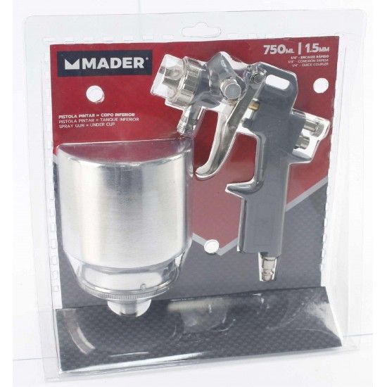 Pistola Pintar, Copo Inferior em Alumnio, 750ml, 1.5mm ref 35086 MADER